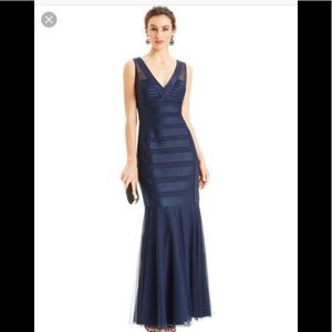 JS Collections Mermaid A-Line Blue Gown